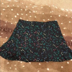 Banana Republic Floral Black Flounce Ruffle Skirt - size 12